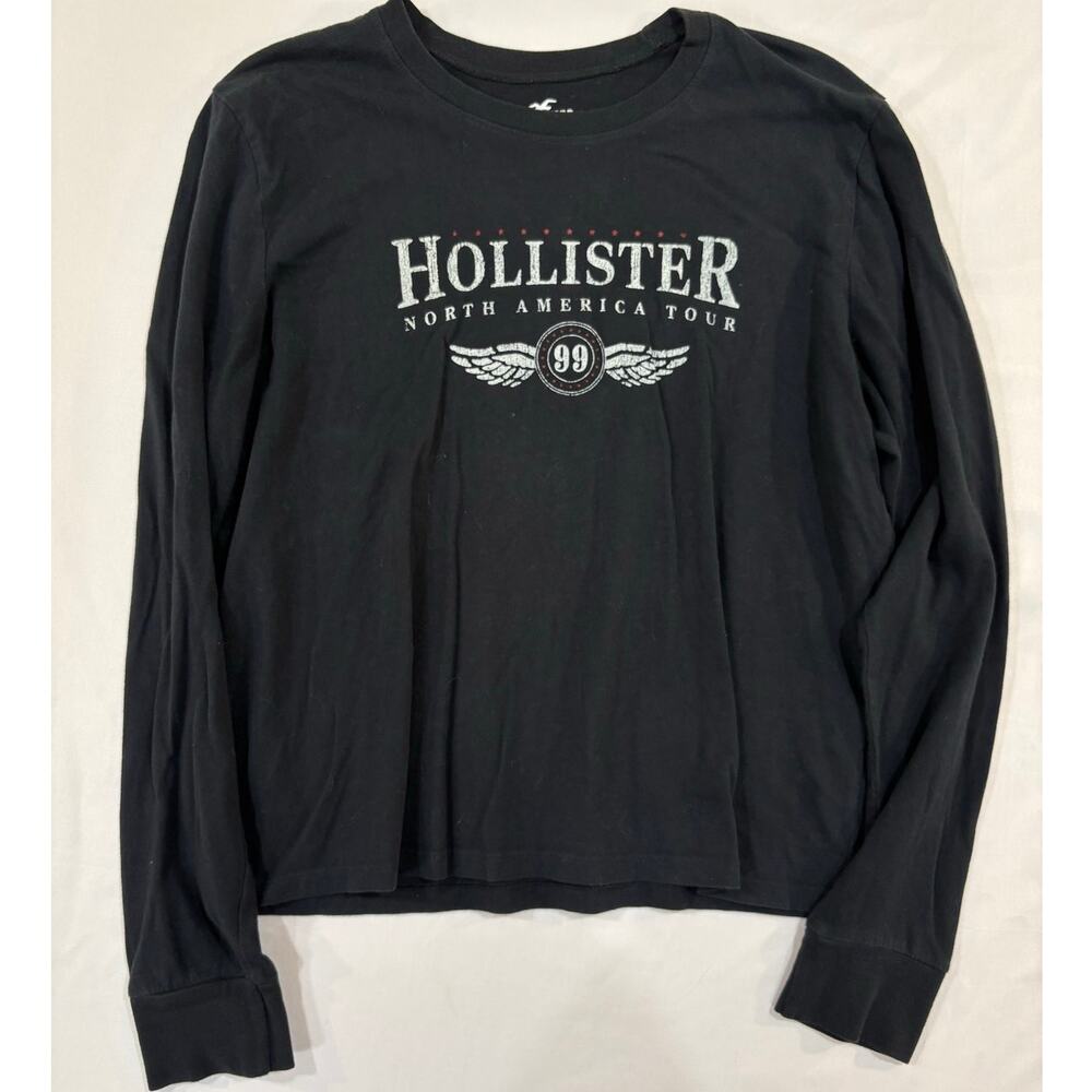 Hollister North America Tour Black Long Sleeve Tee Shirt Size XS